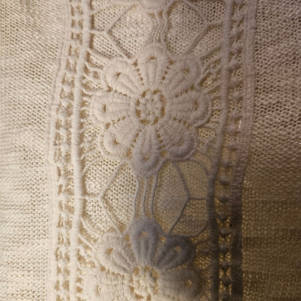 Cato Junior XL NWOT Cream Lightweight Summer Sweater 3/4 Sleeve Boho Chic - Picture 6 of 10